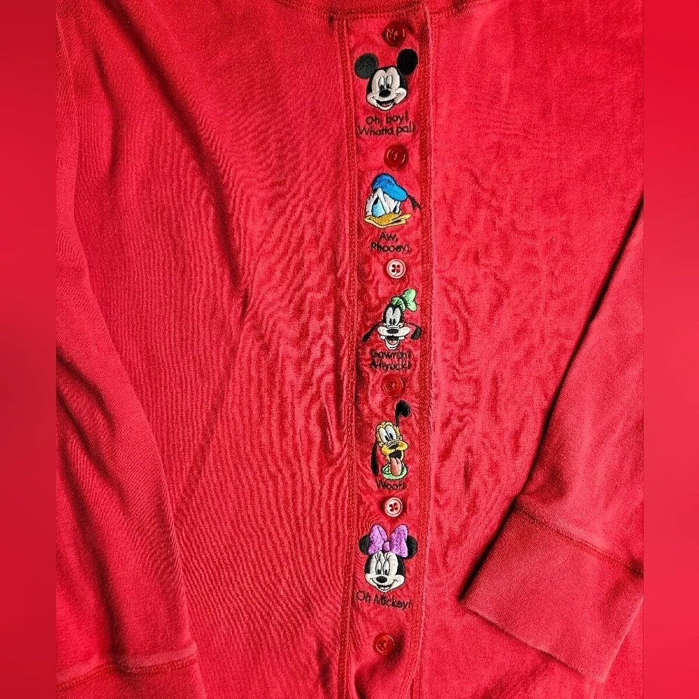 Disney Vintage 90s Mickey Mouse & Friends PJs Pajama Adult One Piece Butt Flap - Picture 5 of 9